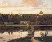 Levitan, Isaak The noiseless closter Sweden oil painting artist